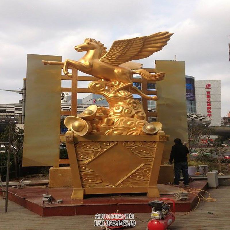 中式不锈钢马雕塑 园林景观动物雕塑精选 园林镜面马雕塑摆件订做