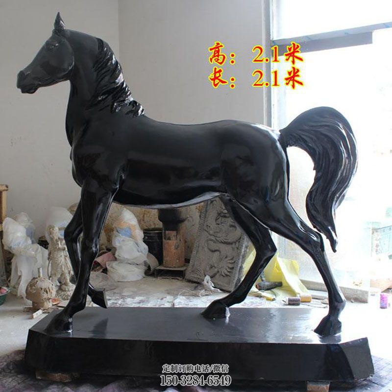 镜面玻璃钢马雕塑 园林马雕塑摆件订做 城市广场雕塑提供