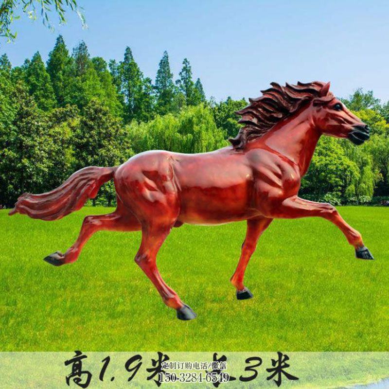中式玻璃钢马雕塑 园林景观马雕塑精选 园林雕塑摆件订做