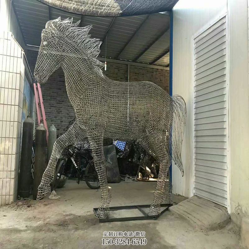 大型镂空马雕塑 户外网格雕塑摆放制作 广场镂空马雕塑供求