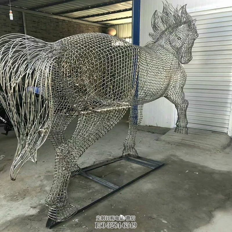各类镂空马雕塑 网格雕塑工艺服务商 商业镂空马雕塑标准