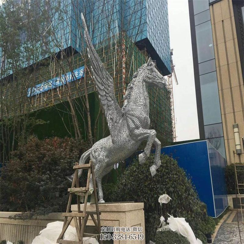 景区镂空马雕塑 现代网格雕塑定制 景观艺术镂空马雕塑承接