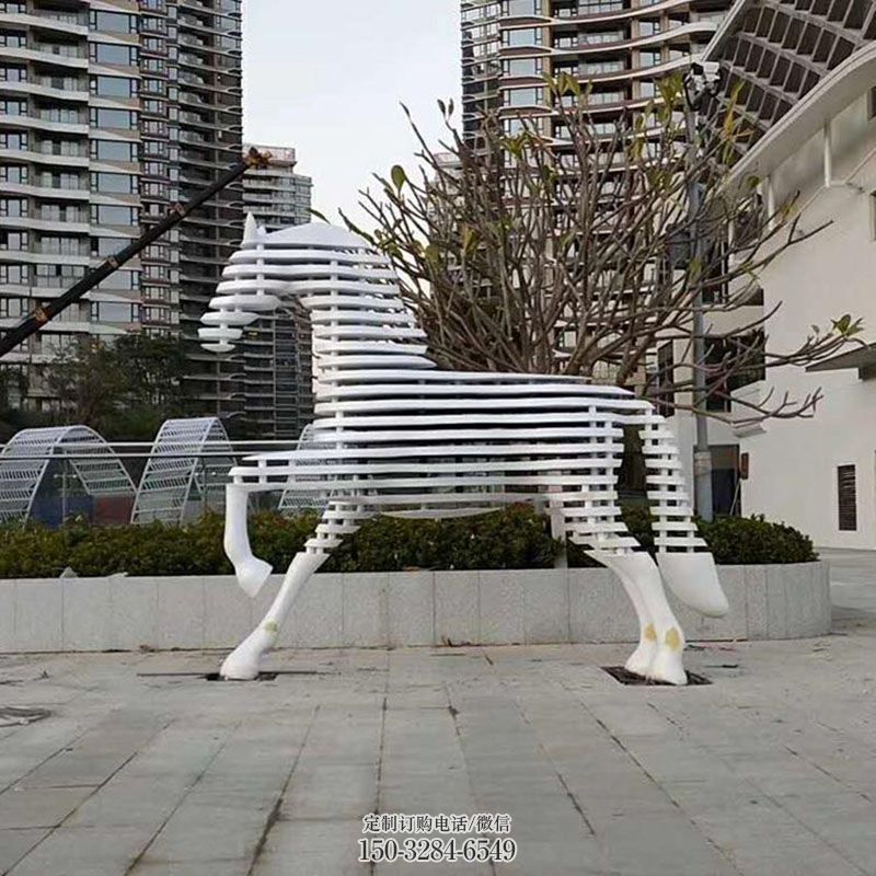 空间镂空马雕塑 公园景观网格雕塑供求 门口镂空马雕塑订做