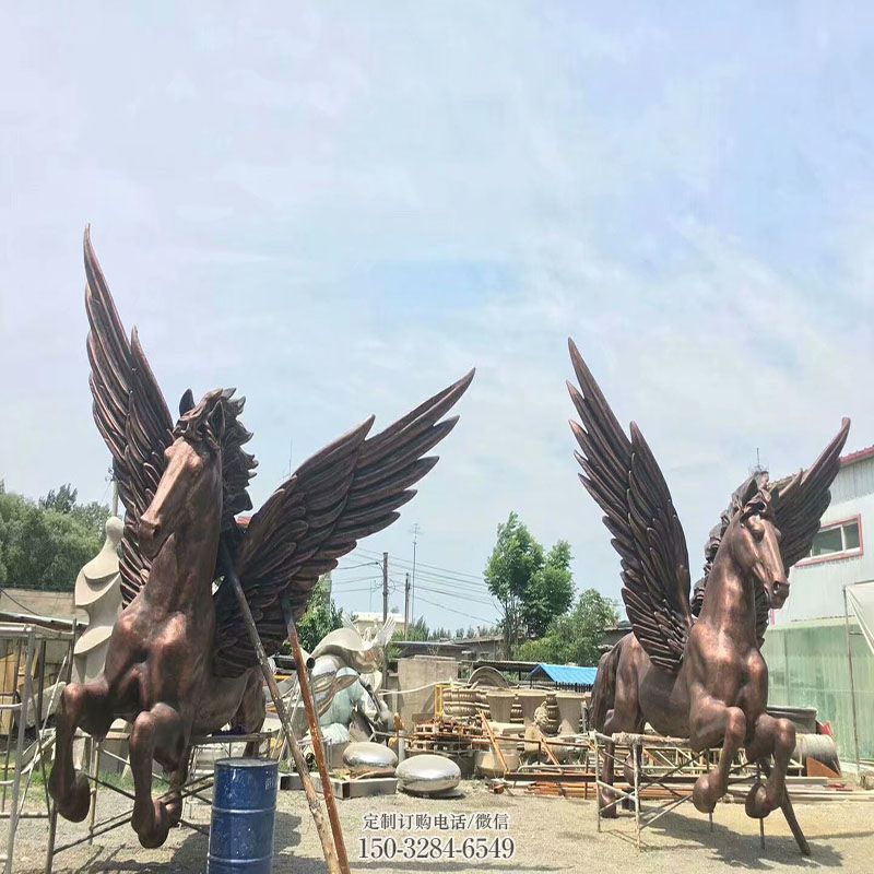 飞马雕塑抽象 公园景观翅膀马雕塑供求 烤漆飞马雕塑制造商