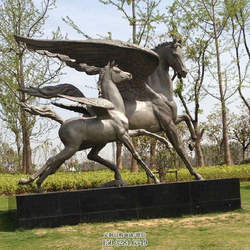 飞马雕塑环形 企业标志翅膀马雕塑精选 主题飞马雕塑提供