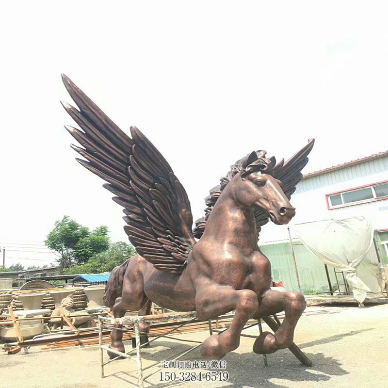户外飞马雕塑 城市广场翅膀马雕塑提供 企业标志飞马雕塑精选