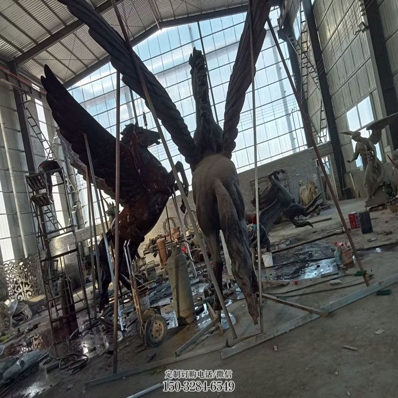 环境飞马雕塑 园林翅膀马雕塑摆件订做 空间飞马雕塑精品