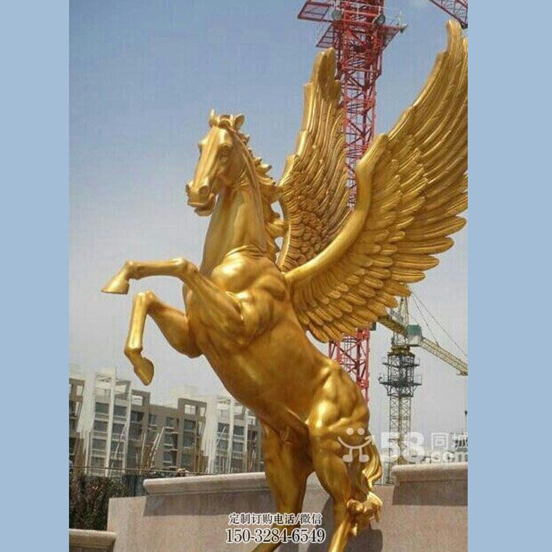 酒店飞马雕塑 翅膀马雕塑装饰精品 景观户外飞马雕塑点击