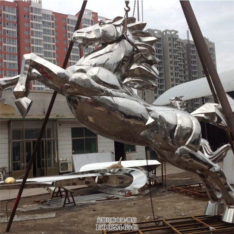 奔马雕塑抽象 公园景观马类雕塑供求 烤漆不锈钢奔马雕塑制造商