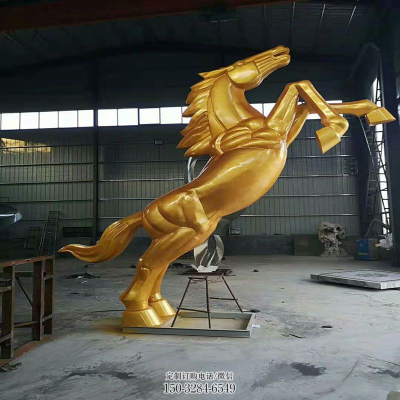 镜面奔马雕塑 园林马类雕塑摆件订做 城市广场铜奔马雕塑提供