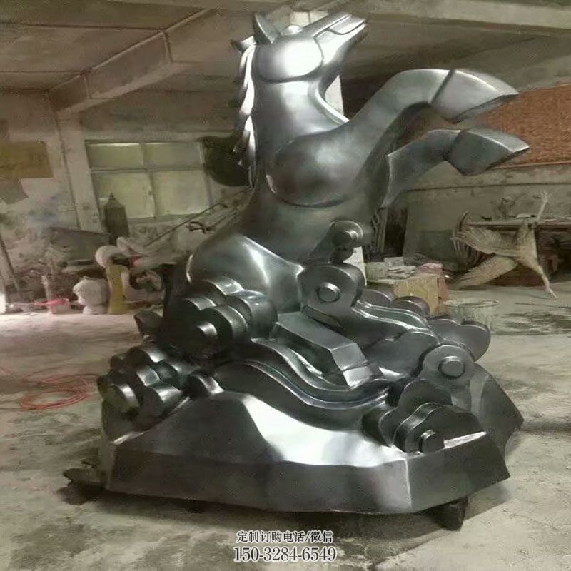 企业群马雕塑 景观艺术马类雕塑承接 商场不锈钢群马雕塑常用