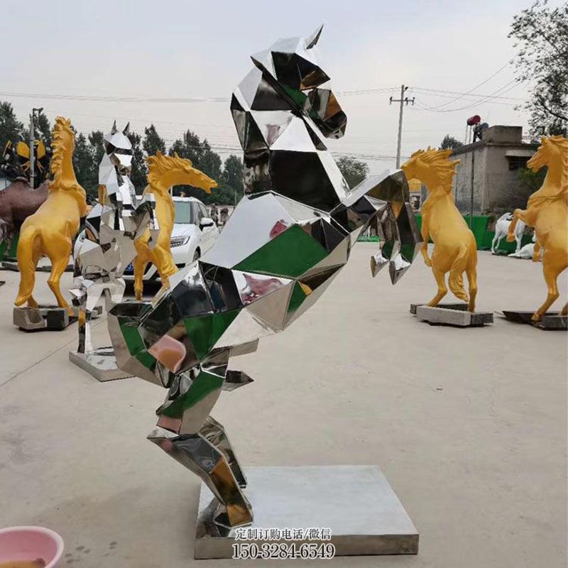 环境几何马雕塑 园林雕塑摆件订做 空间几何马雕塑精品