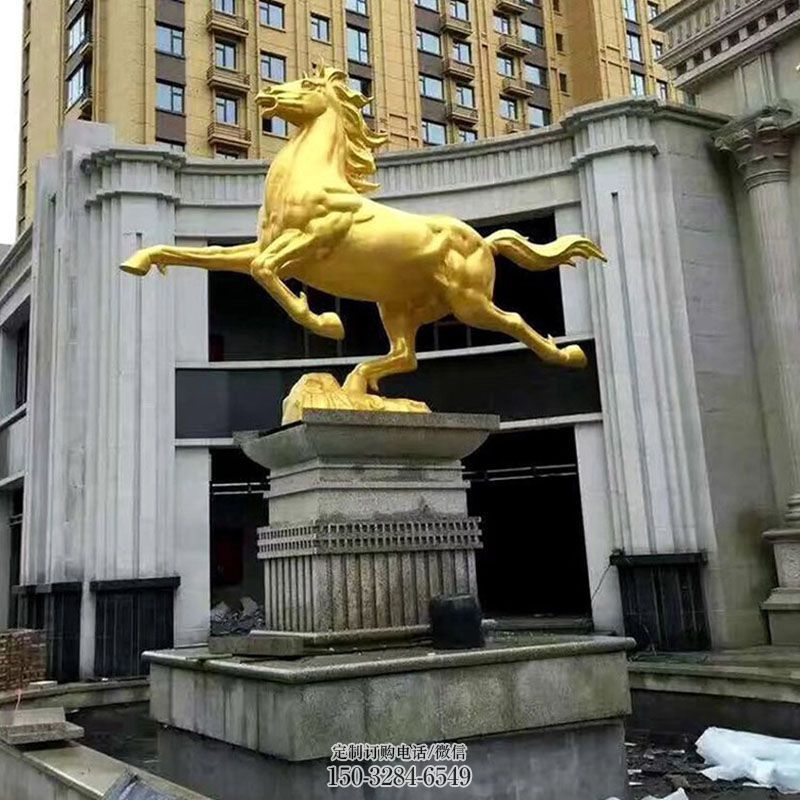 钢铸马踩球雕塑 园林景观小品雕塑生产 地产精神堡垒马踩地球仪雕塑批发