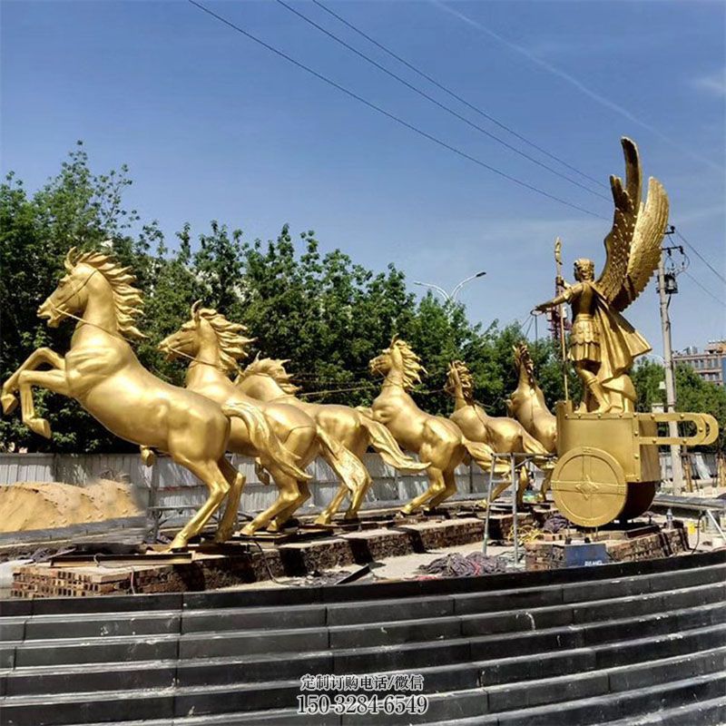 八马奔腾八马雕塑 园林群马雕塑摆件订做 城市广场八马奔腾雕塑提供