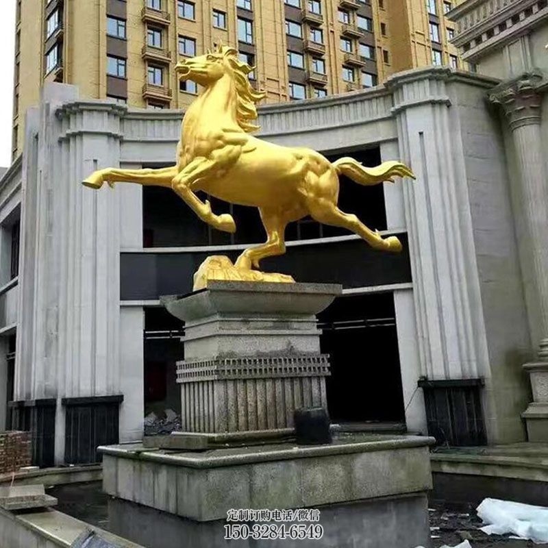 八马雕塑抽象 公园景观群马雕塑供求 烤漆八马奔腾雕塑制造商