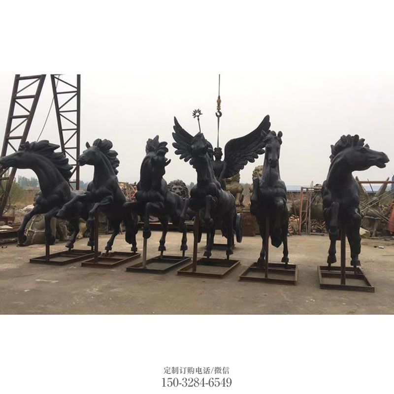 八马雕塑底座 群马雕塑主题定做 广场景观八马奔腾雕塑供给