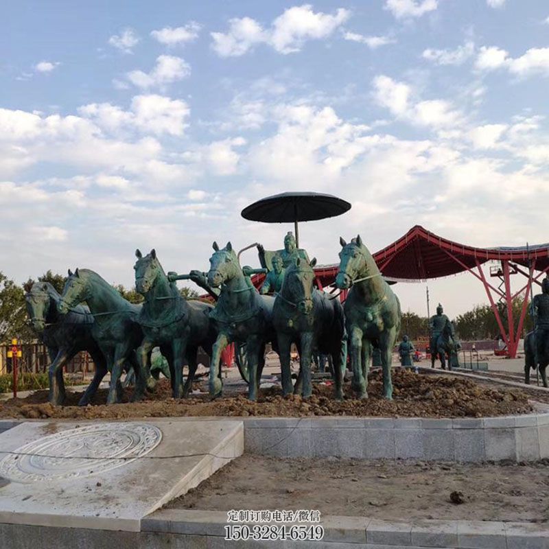 八马雕塑工艺 城市广场群马雕塑提供 景区八马奔腾雕塑优选