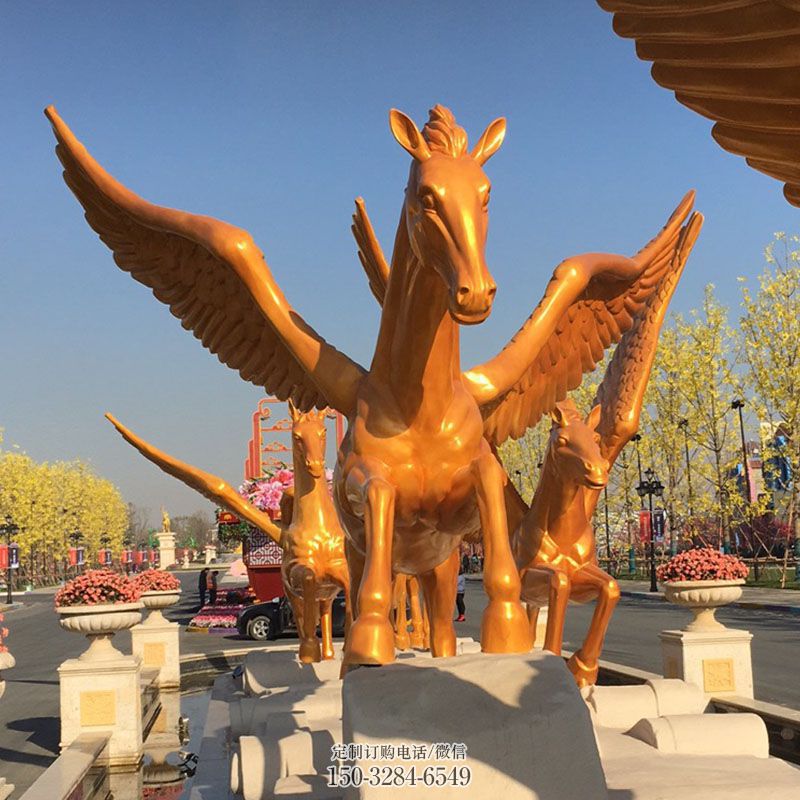 天马雕塑底座 广场景观雕塑供给 园林景观小品天马雕塑生产