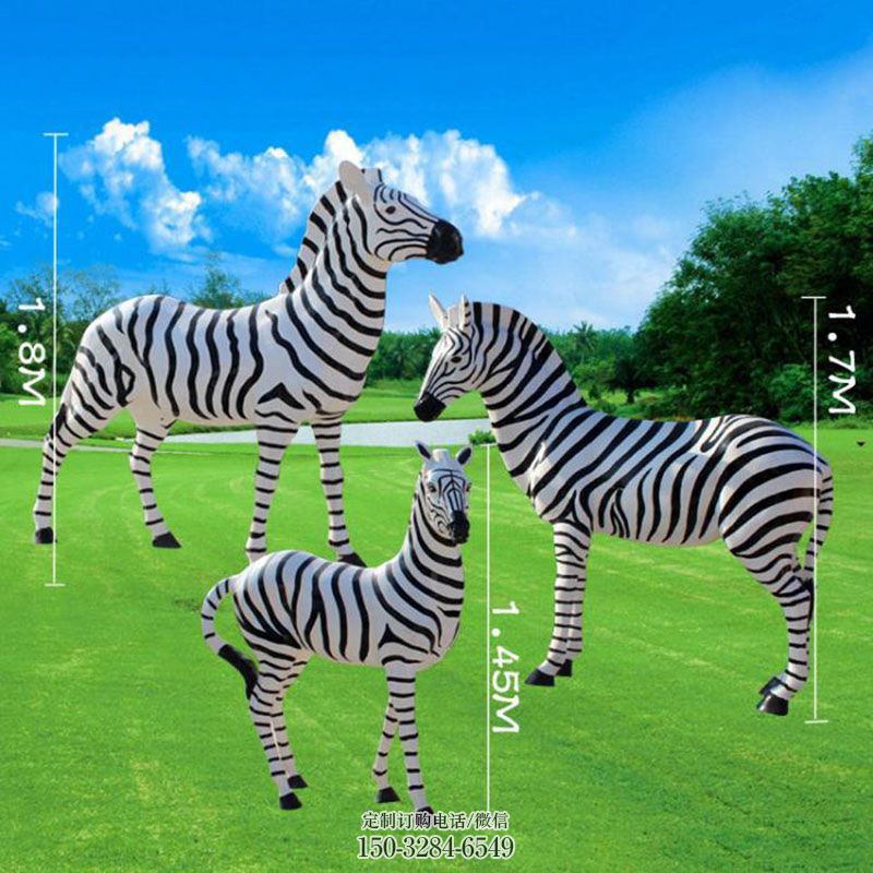 钢结构斑马雕塑 景观艺术黑白马雕塑承接 斑马雕塑订做通用