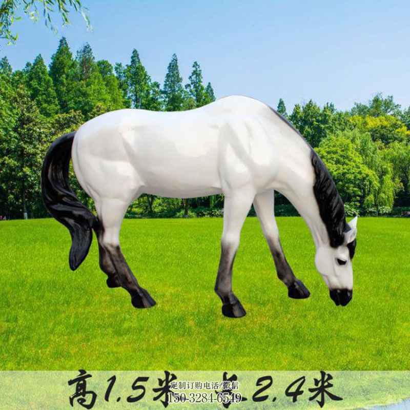 城市白马雕塑 风景区彩绘雕塑 抽象摆件